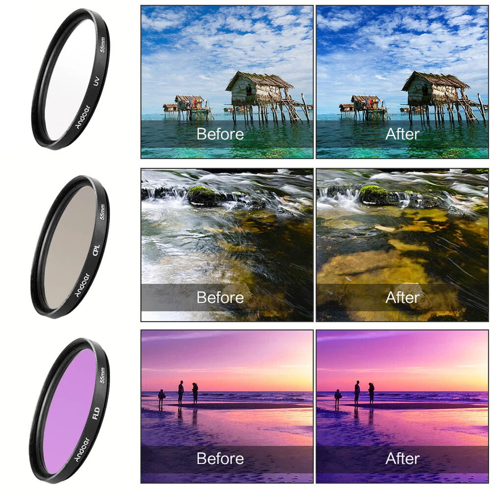  58mm Filter Kit (+CPL+FLD) + Nylon Carry Pouch + Lens  + Lens J9C1 - Image 2 of 4