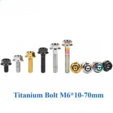 M6 Titanium Bolts Flange Hex Head Screw 10 15 20 25 30 35mm Grade 5 Ti Fastener