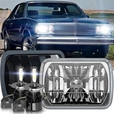 2x For Chevy Malibu 1978-1981 Corvette DOT 5X7'' 7x6'' LED Headlights Hi-Lo