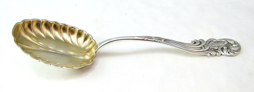 Frank Whiting Argento Sterling Marquise Bacca Casseruola Cucchiaio W Oro Lavare - Immagine 3 di 4