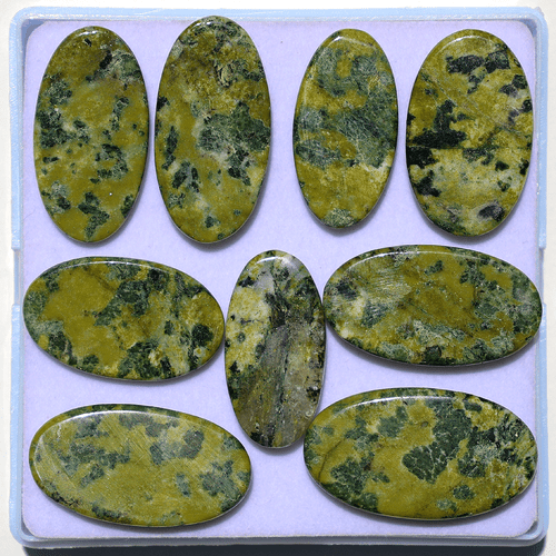 Wholesale 9 Pcs Natural Serpentine Untreated 32-38mm Oval Cabochon Gemstones Lot - Picture 8 of 11