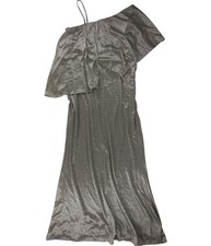 Ralph Lauren Womens Metallic Gown Dress, silver, 18