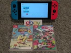 Nintendo Switch Console Neon Red/Blue + Splatoon 2 & SpongeBob – Bundle
