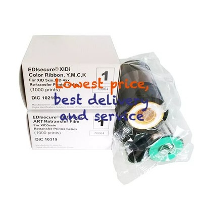 1set EDIsecure DIC10216 + DIC10319 YMCK Color Ribbon ART Retransfer Film XID8300