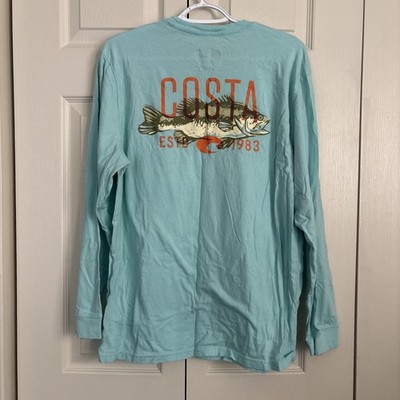 Costa Del Mar Long Sleeve Graphic Fishing Shirt Teal Men s Large