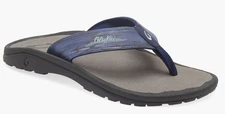 OluKai Ohana Flip Flop (Men) 12M, TRENCH BLUE / WAI CAMO
