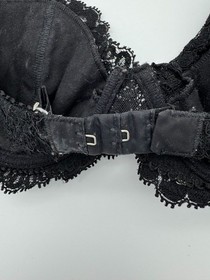 La Perla 2 Bra Black Lace Made in Italy Underwire Lightly Lined Women's Size 34