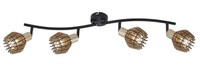 Briloner Deckenleuchte Schwarz Gold Holz Ahorn 4 Flg. E14 Schwenkbar Drehbar