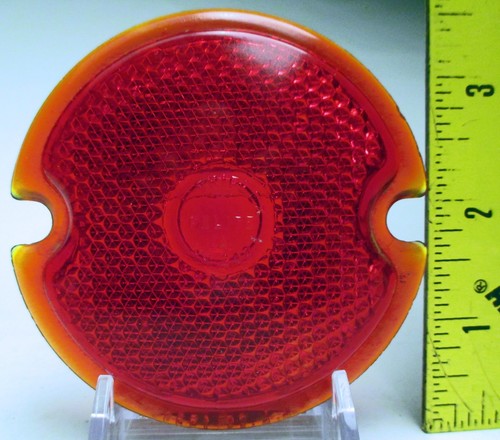 Vintage Red Glass Ford Triflex Felite Tailight Lens #262 marked L. L. Co. 1530