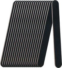 20 Pack 100/180 Grit Nail Files, Black Professional Reusable Emery Boards Nail F