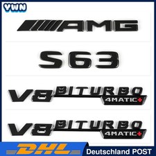 S63 V8BITURBO 4matic+ Schwarz Schriftzug Emblem für Mercedes Benz AMG S63 V8BITURBO 4matic+ Schwarz Schriftzug Emblem für Mercedes Benz AMG