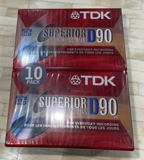 TDK Superior Normal Bias D90 Type Blank Cassette Tapes - 10 Pack New/Sealed NOS