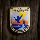 Vintage Wildlife Refuge Porcelain Sign US Department Of Interior Indian Gas Oil
