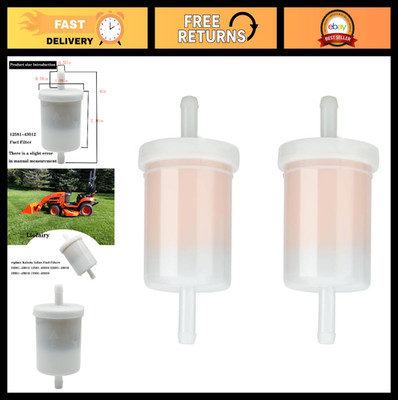 2-Pack 5/16'' Inline Diesel Fuel Filters - Compatible with Kubota BX Series Model