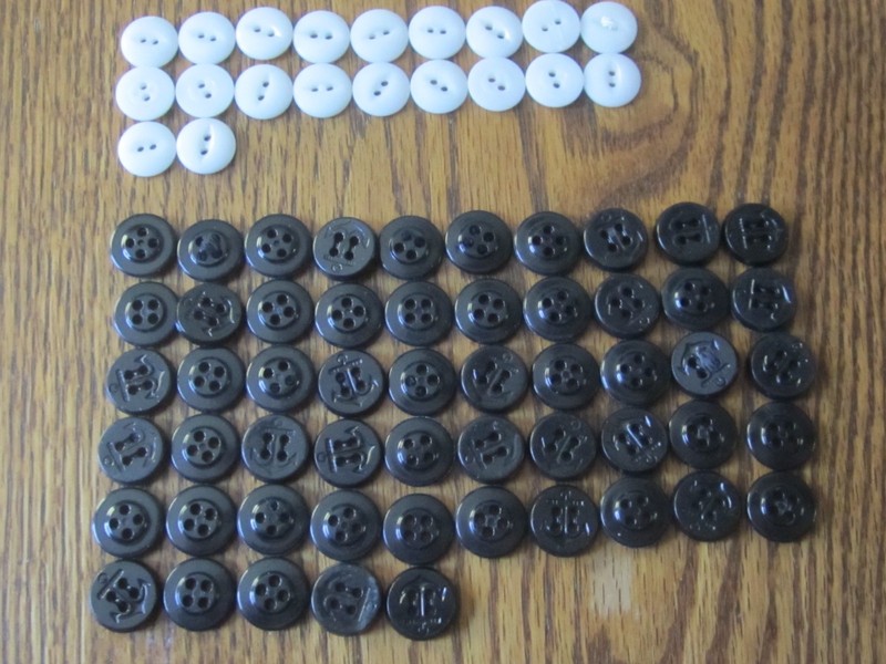 77 Vintage WW2 Era US Navy Uniform Buttons: Denim Shirt, Pants