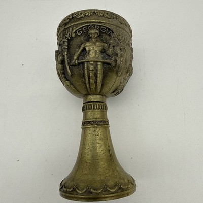 Vintage Georgia Souvenir Goblet Chalice Ornate Bronze Tone Resin Collectible
