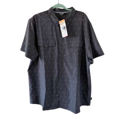 Voyager Short-Sleeve Button-Up Shirt Sz XXL  Gray Geometric shirt. NWT