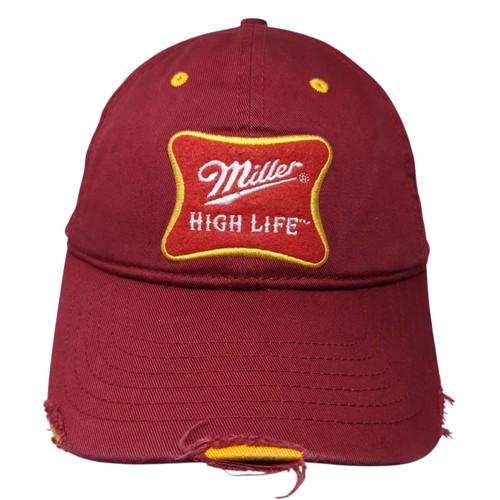 Miller High Life Milwaukee Wis Strapback Hat Red One Size Bio-Domes