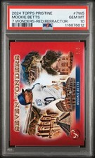 2024 TOPPS PRISTINE 7 WONDERS RED REFRACTOR #7W5 MOOKIE BETTS 5/5 PSA 10