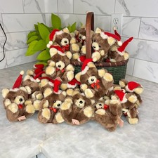 Russ Berrie Christmas Bear Lot 35 Mini Plush Santa Hat Vintage 70s 80s