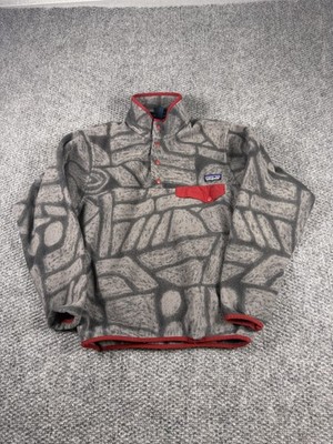 Patagonia Synchilla Pullover Mens Small Gray Fleece Snap-T