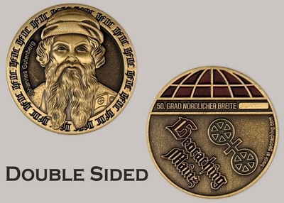 Johannes Gutenberg Mainz Geocaching Trackable Challenge Coin  J#12