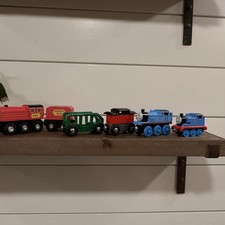 Train Cars Lot Of 6 Brio Melissa  Doug Thomas Mattel Engines Caboose Some Wood