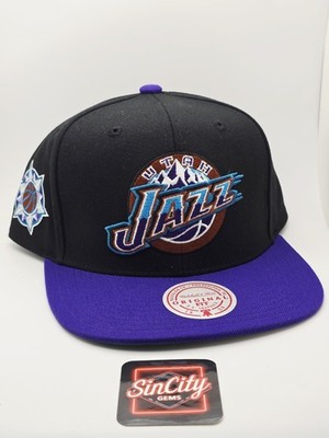 Mitchell & Ness NBA Utah Jazz Snapback Throwback Logo Black Purple