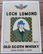 TINTIN ÉTIQUETTE  BOUTEILLE WHISKY LOCH LOMOND PIRATE PASTICHE PUB Hergé