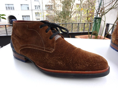 Floris Van Bommel men's shoes boots suede brown Holland size 42 (UK8) EXCELLENT