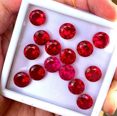 36 Pcs Natural Red Ruby 5 mm Round Cut Certified Gemstone Lot For Jewelry Making