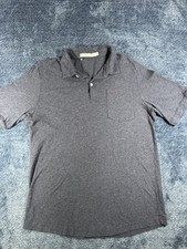 CRIQUET Austin Shirt Men  s Polo Pullover Lightweight Gray Medium Short Sleeve