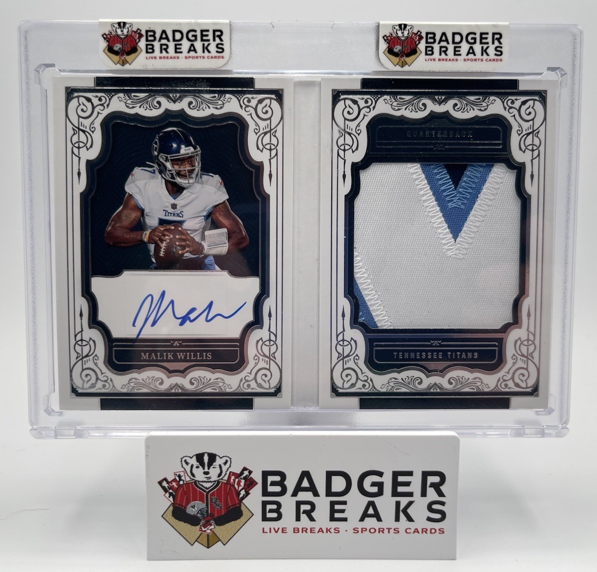 2022 Panini National Treasures Malik Willis RFE-MW Auto Patch Booklet #/99