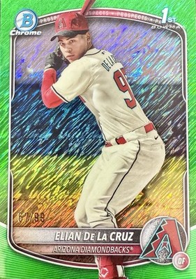 2025 Bowman Chrome #BCP-249 Elian De La Cruz Green Shimmer #67/99 Diamondbacks