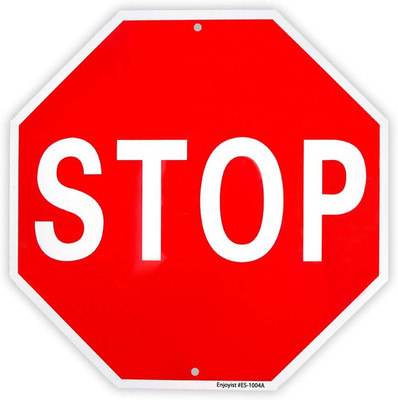 Stop Sign Street Slow Warning Sign 12''X 12'' 40 Mil Rust Free Aluminum   Reflecti