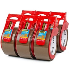 CHUANGSEED 6-Pack Brown Packing Tape with 6-Pack+6 Dispenser 