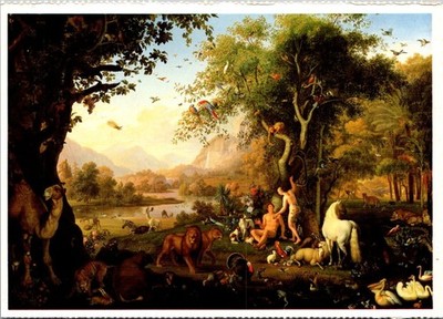 Pinacoteca Adam & Eve Earthly Paradise Wenceslao Peter Roma Italy Art Postcard
