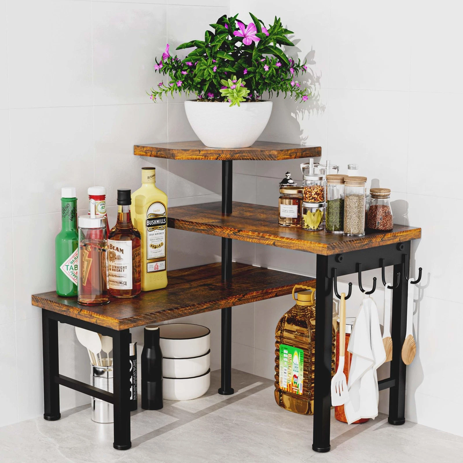 Kitchen Countertop Organizer, 3 Tier Moveable Corner Shelf Kitchen Shelf with...
Opens in a new wind