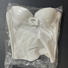 David&rsquo;s Bridal Corset Bustier Bra 34C 34 C White Push Up Sexy #7643 Wedding Prom