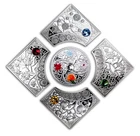 2013 Niue 5-Coin Silver Set – The Four Seasons – Mintage: 5,000  ~ w/ Crystals