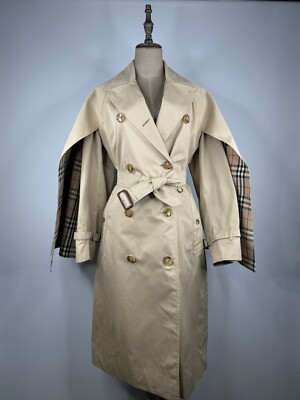 Burberry Check Pattern Women's Coat Trench Coat Beige Size 44 (EU) New