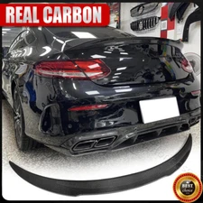 REAL CARBON Rear Trunk Spoiler Wing Lid For Benz W205 C200 C300 C63 Coupe 15-21