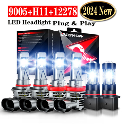 LED Headlight High Low Beam Fog Light Bulbs For GMC YUKON XL 2015-2019 6000K