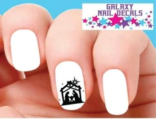 Waterslide Nail Decals - Set of 20 Christmas Nativity Jesus Mary Silhouette