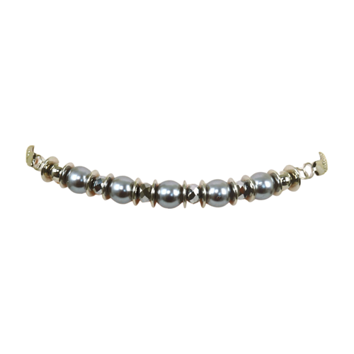 Women Silver Metal Chain Links Beaded Elegant Fancy Style Belt Gray Beads S M L - Picture 6 of 24