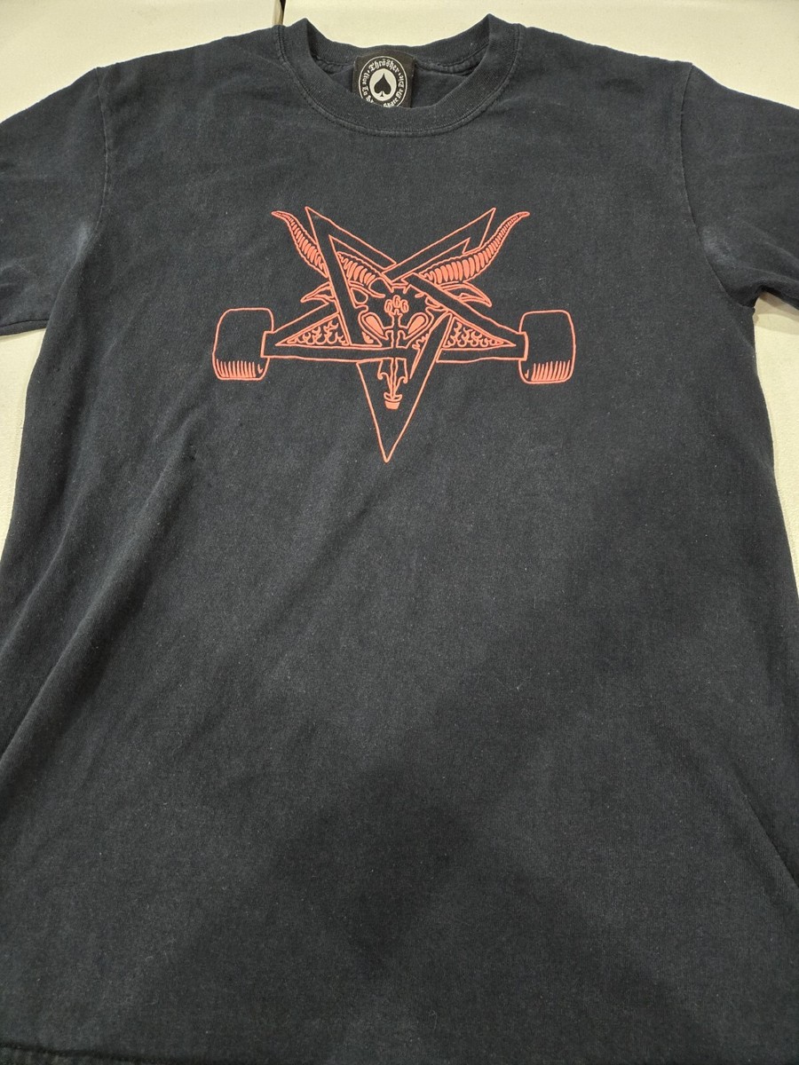 Vintage Thrasher Magazine Skate Goat Red On Black Shirt Size