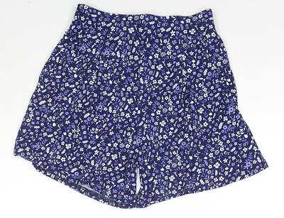 Ellie B Damen blau Blumenmuster Polyestermischung Shorts Größe 10 L6 zum Überziehen