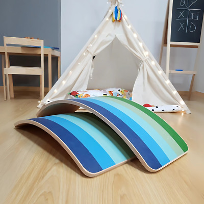 Rock-it Yoga Board Aufwärmen Fitness Holz Balance Board Wabble Board gebogen Kinder