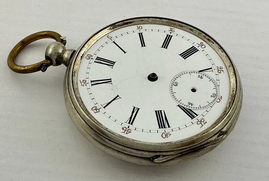 Reloj Bolsillo Breguet Antiguo Suizo Art Deco Plata Cuerda Llave para REPARACIÓN Foto 4 de 4