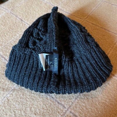 帽子 GUCCI by Tom ford beanie Rare Vintage Gucci Tom Ford Era Hat Beanie Grey Fur L